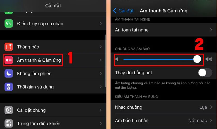 Cách khắc phục nhạc chuông iPhone 15 bị nhỏ - Tăng âm lượng