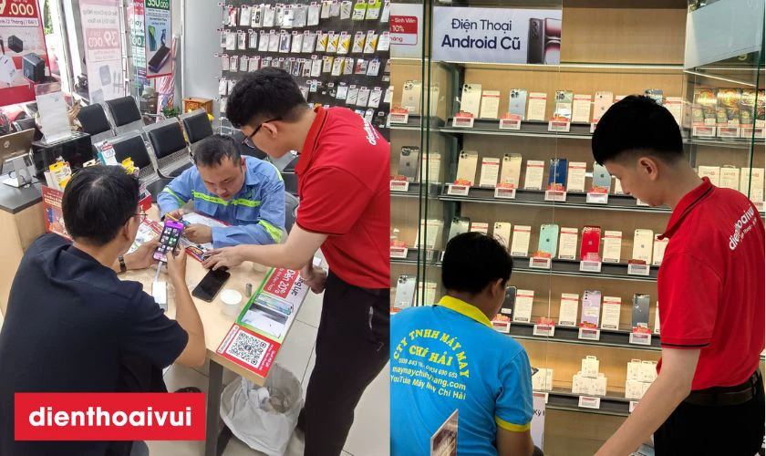 nhân viên tư vấn mua điện thoại cũ tại Điện Thoại Vui