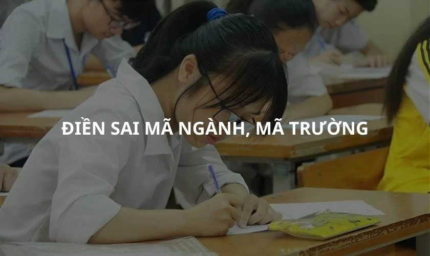 Điền sai mã ngành, mã trường