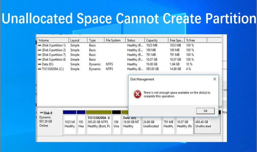 Dấu hiệu nhận biết ổ cứng bị Unallocated