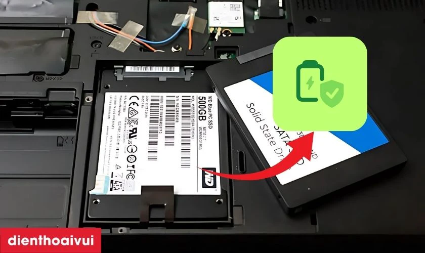 SSD tiết kiệm pin hơn so với HDD
