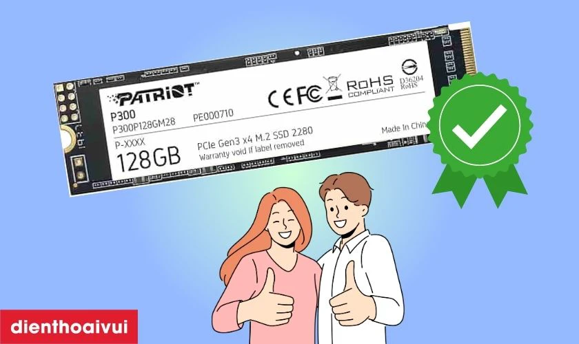 So sánh ổ cứng laptop SSD PATRIOT P300 M2 PCIE NVME 2280 128GB