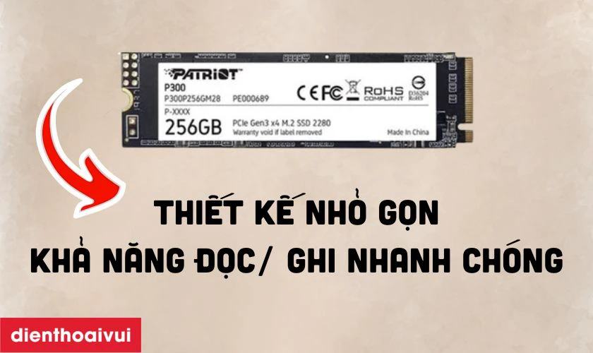 Mô tả sản phẩm ổ cứng laptop SSD PATRIOT P300 M2 PCIE NVME 2280 256GB