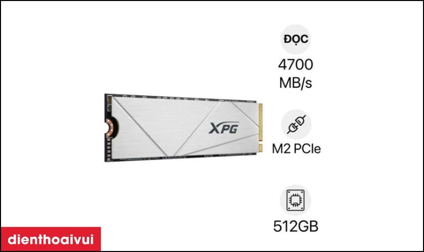 Mô tả sản phẩm ổ cứng SSD Adata S60 XPG GAMMIX Blade M2 PCIe NVME 2280 512GB
