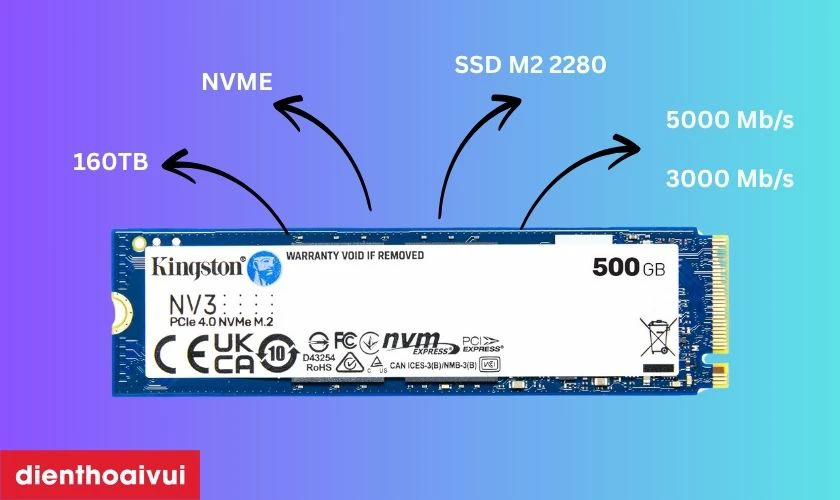 Ổ cứng SSD Kingston 500GB NV3 M.2 PCIE GEN 4 NVME SNV3S
