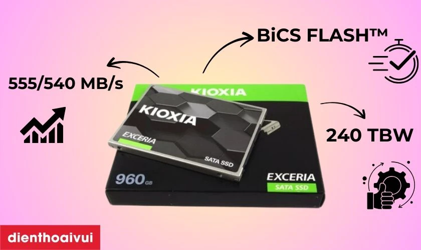 Giới thiệu ổ cứng SSD KIOXIA EXCERIA R550 SATA3 960GB