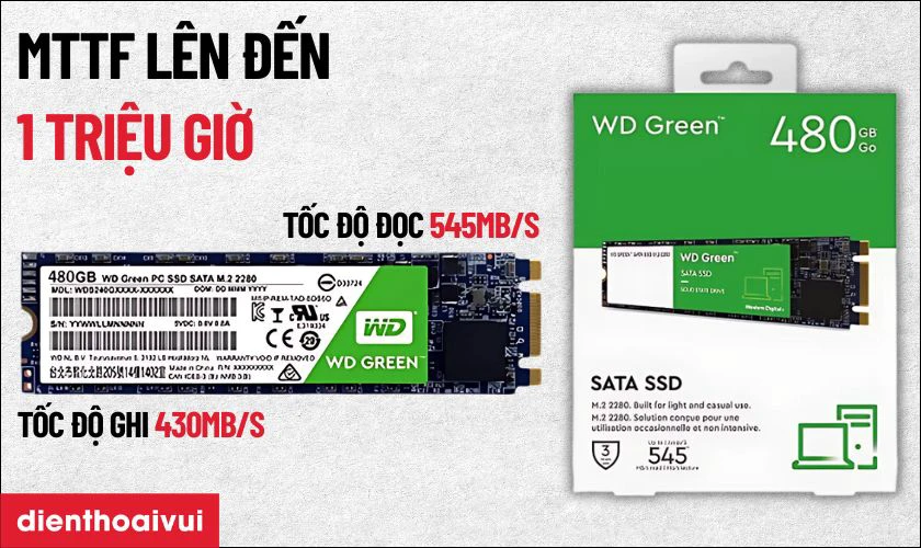Ổ cứng SSD WD Western Digital Green M2.SATA 480GB