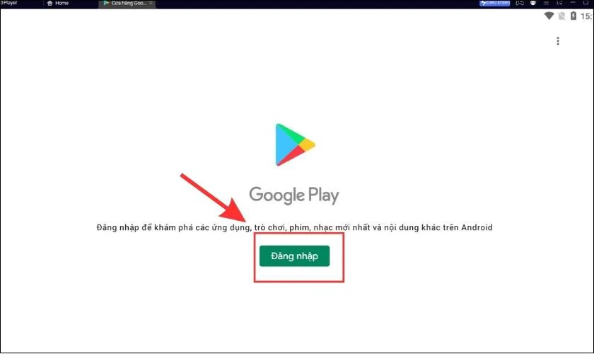 Đăng nhập Google Play hoặc tài khoản Gmail