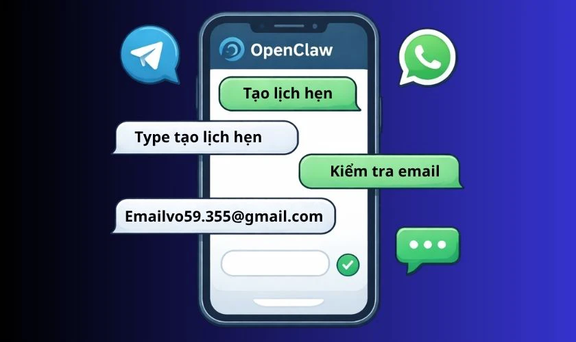 Cách sử dụng Openclaw.ai - Bắt đầu thực hiện gửi lệnh