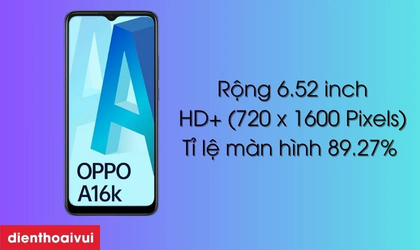Màn hình rộng 6.52 inch sắc nét