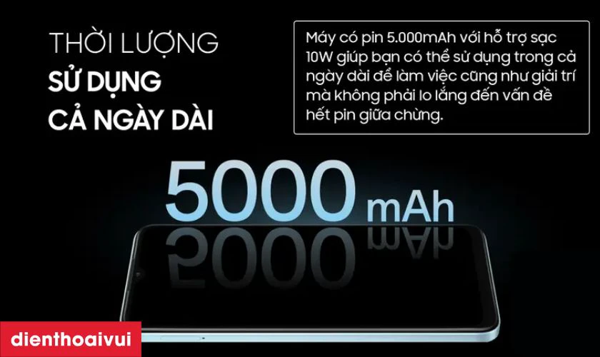 Dung lượng pin lớn 5.000mAh