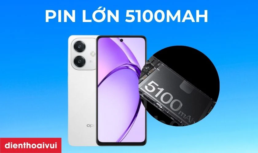 Pin lớn 5100mAh kèm sạc nhanh siêu tốc 45W
