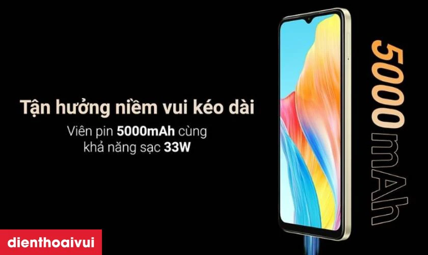 Pin 5000mAh bền bỉ, sạc nhanh 33W SUPERVOOC