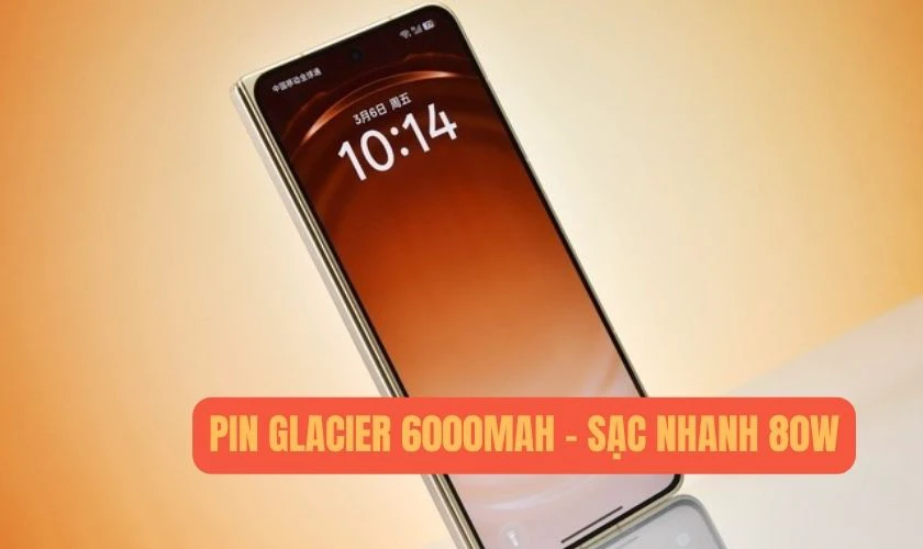 OPPO Find N6 được trang bị viên pin Glacier có dung lượng lên đến 6.000 mAh