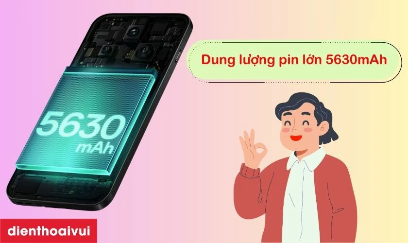 Pin 5630mAh, sạc nhanh 80W SUPERVOOC