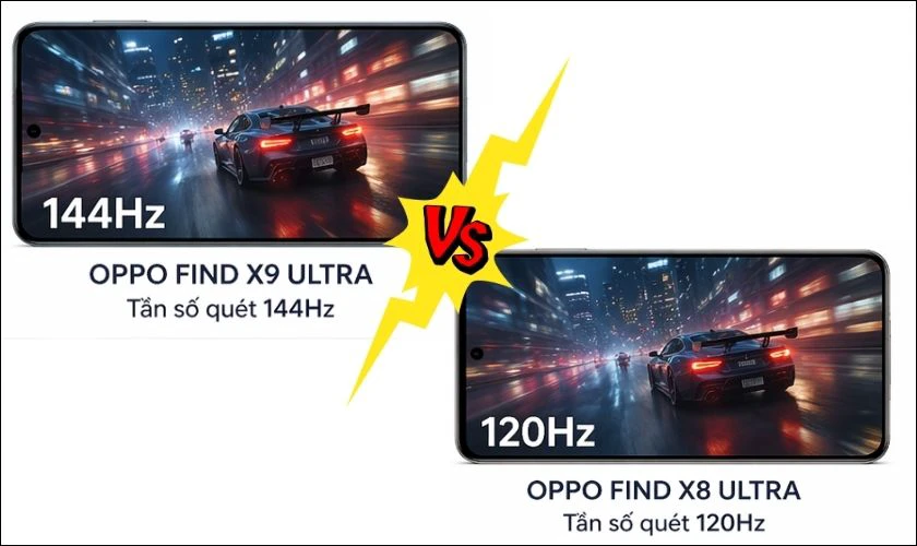 So sánh OPPO Find X9 Ultra vs OPPO Find X8 Ultra về màn hình