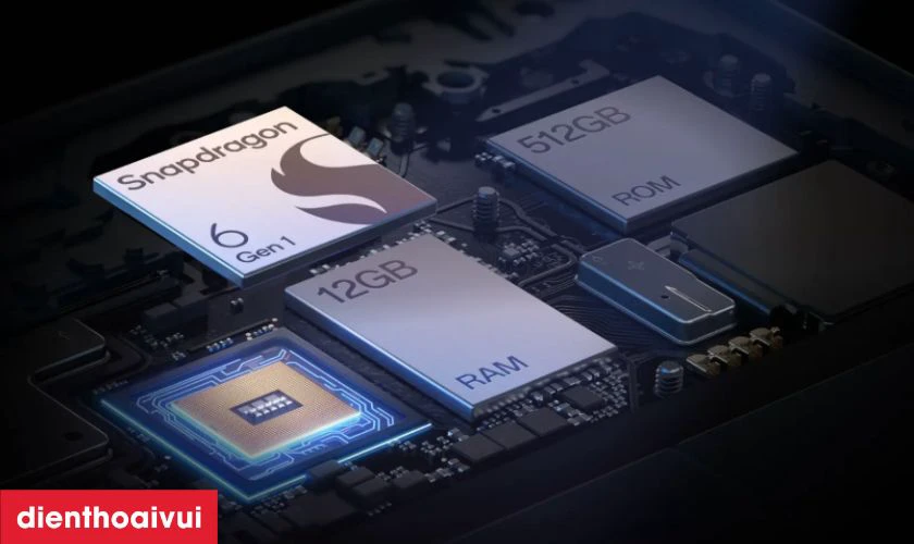 Chip Snapdragon 6 Gen 1 c&ugrave;ng bộ nhớ 256GB cực lớn&nbsp;