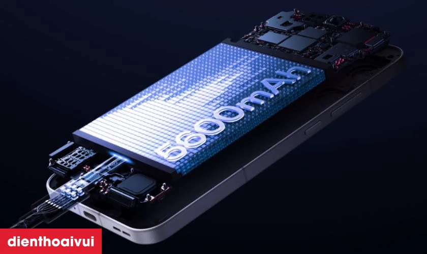 Pin dung lượng lớn 5600mAh, hỗ trợ sạc tối đa 80W