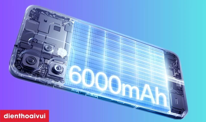 OPPO Reno14 5G sở hữu vi&ecirc;n pin 6.000mAh cho thời gian sử dụng d&agrave;i l&acirc;u