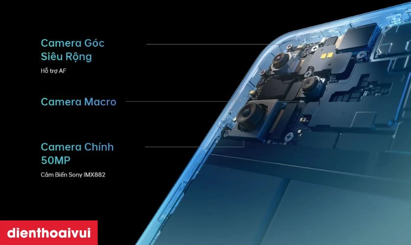 Camera sau 3 ống k&iacute;nh gồm camera ch&iacute;nh 50MP