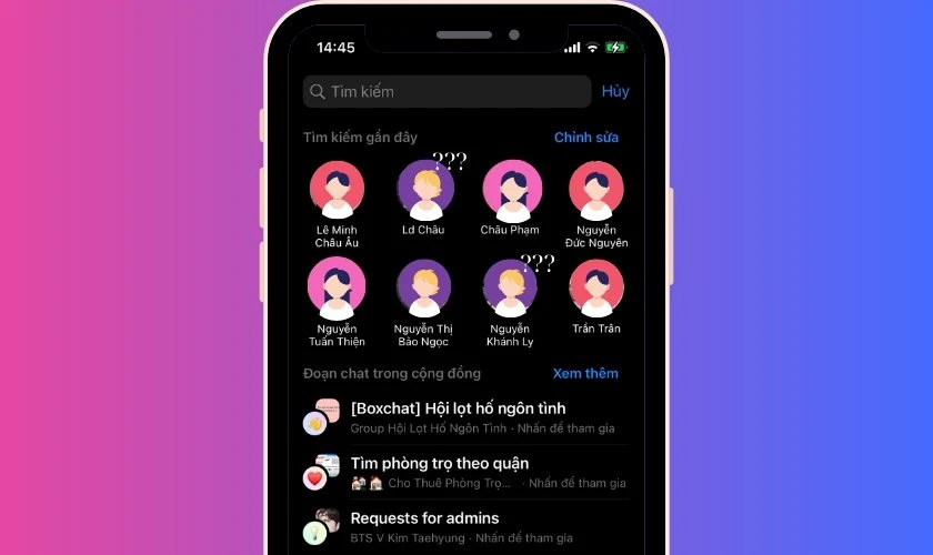 Cách xoá gợi ý tìm kiếm trên Messenger