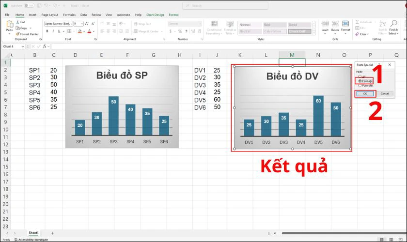 Chọn Format biểu đồ rồi nhấn OK