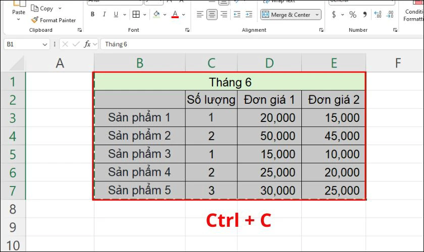 Chọn ô có chứa quy tắc Data Validation mà bạn muốn sao chép