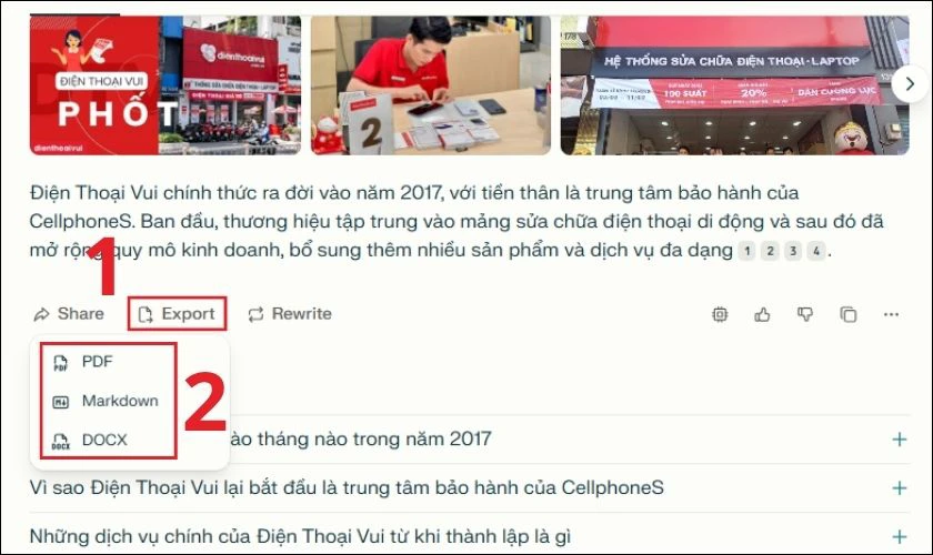 Lưu kết quả hoặc chia sẻ với người khác