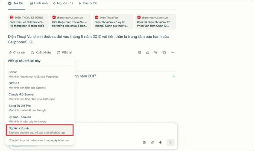 Làm thế nào để cải thiện chất lượng câu trả lời từ Perplexity AI?