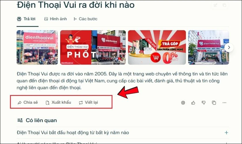Lưu và chia sẻ lịch sử tìm kiếm, truy vấn