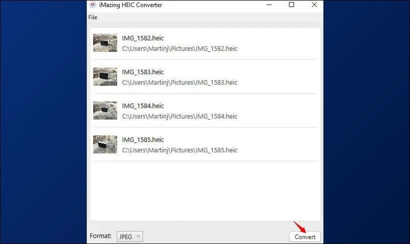 Chuyển đổi file HEIC bằng iMazing HEIC Converter