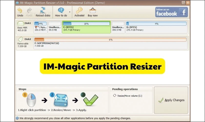 Phần mềm IM-Magic Partition Resizer - Phần mềm gộp ổ cứng đơn giản