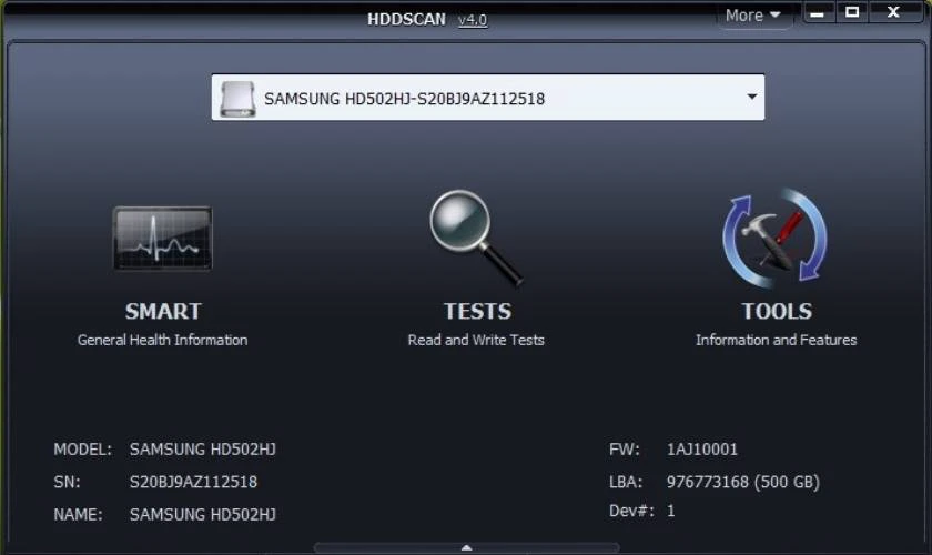 Phần mềm HDDScan