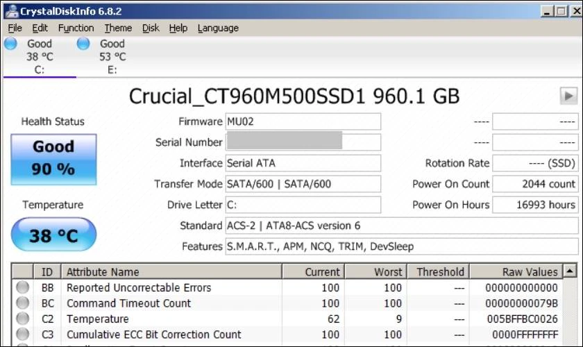 Phần mềm test ổ cứng online HDD và SSD Crystal Disk Info