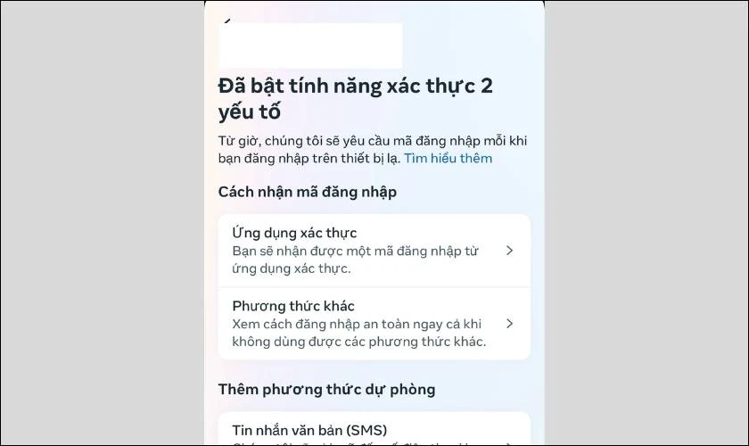 Bật xác thực 2 yếu tố