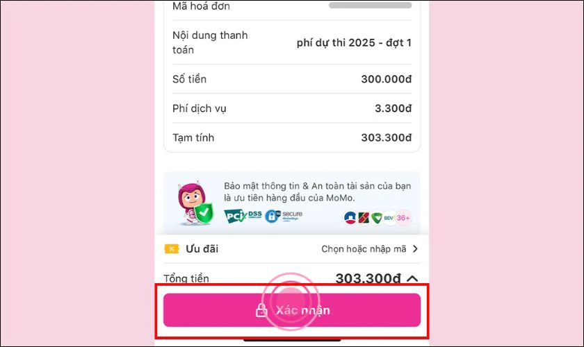 Kiểm tra lại thông tin một lần nữa và nhấn Xác nhận