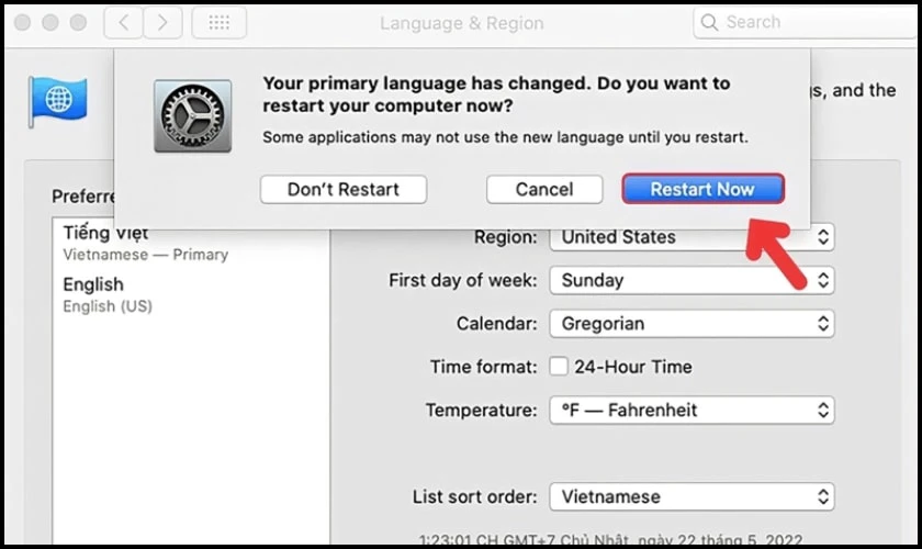 Cách thêm ngôn ngữ khác để sử dụng phím tắt chuyển đổi bàn phím trên MacBook