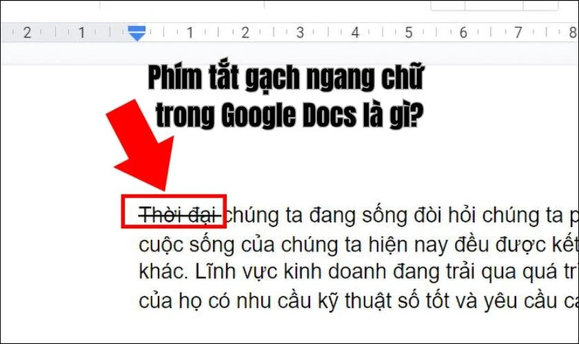 Phím tắt gạch ngang chữ trong Google Docs là gì?
