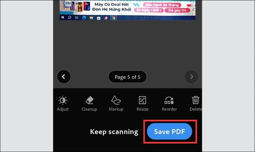 Chọn Save PDF để lưu file vừa tạo về máy