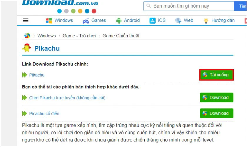 Nhấn Tải xuống