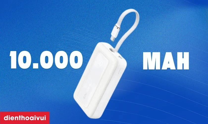 Pin dự phòng có mức dung lượng 10.000 mAh