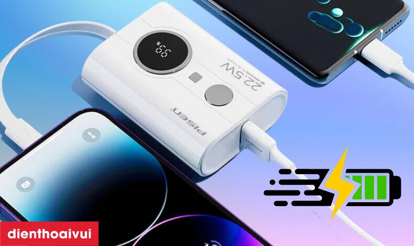 Pin dự phòng của Pisen còn hỗ trợ sạc nhanh 22.5W