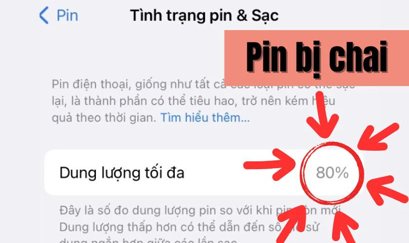 Pin iPhone 14 Pro Max tụt nhanh do chai pin