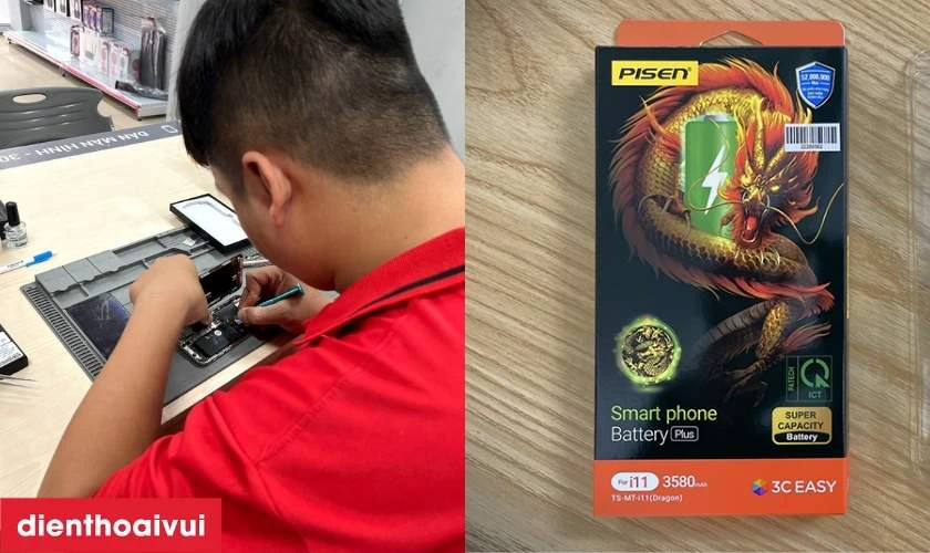 Dịch vụ thay pin iPhone Pisen chính hãng tại Điện Thoại Vui