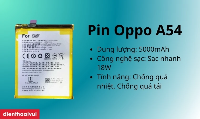 pin oppo a54