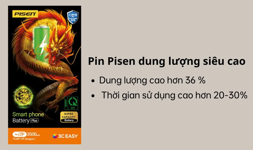 Pin Pisen dung lượng siêu cao