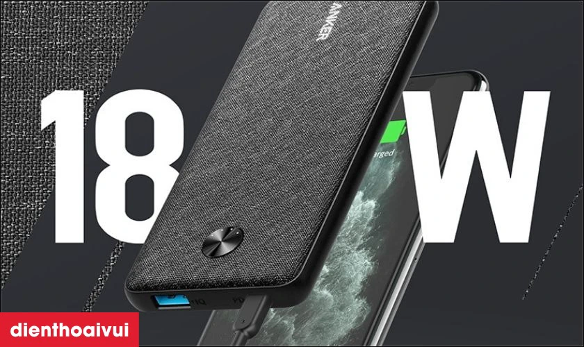 Công suất sạc 18W rút ngắn thời gian chờ đợi