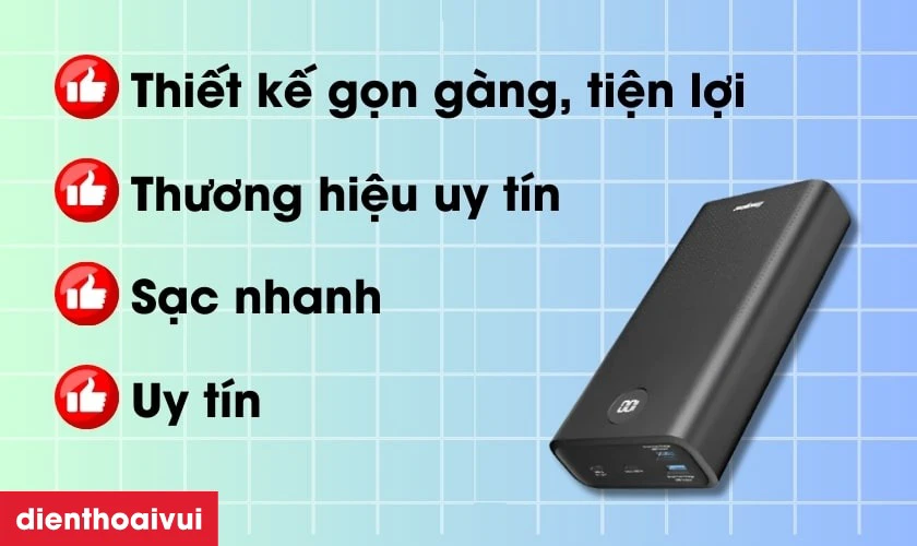 Vì sao nên mua pin sạc dự phòng Energizer 30000mAh 3.7V LiPolymer UE30016PQBK