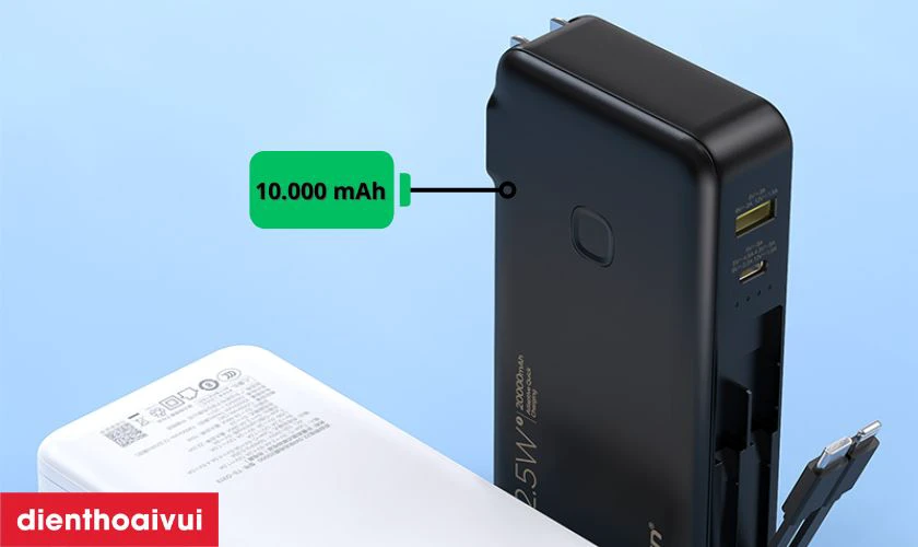 Với dung lượng 10.000 mAh, Pisen D312 có thể sạc từ 2 đến 3 lần