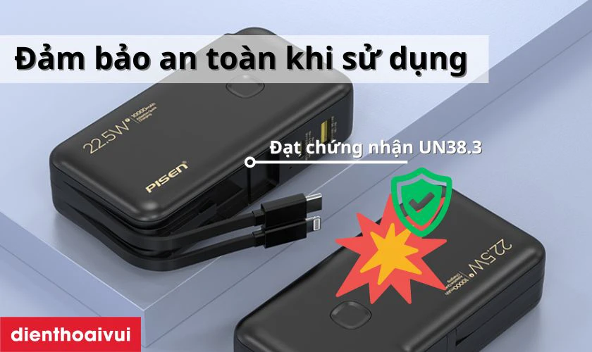 Pin sạc dự phòng Pisen D312 tích hợp nhiều công nghệ bảo vệ tiên tiến